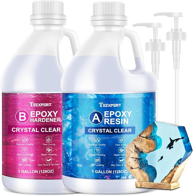 Teexpert No Bubble Epoxy Resin: 2 Gallon Crystal Clear Anti-Yellowing by Teexpert