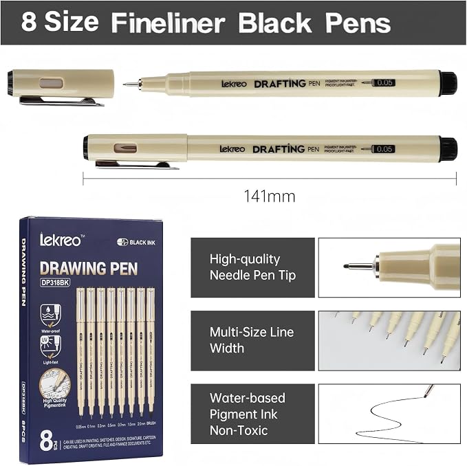 Fineliner Pens - Archival Black Ink Pen - Pens - Image 2