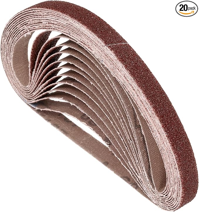 20 Pcs Sanding Belts 1/2 x 18 Inch 60 Grit Aluminum Oxide Abrasive Sandpaper for Belt Sander Metal Grinding Wood Working Weld Rust Removal