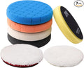 Buffing Polishing Pads, 7Pc 6.5 Inch Face for 6Inch 150mm Backing Plate Compound Buffing Sponge Pads Cutting Polishing Pad Kit for Car Buffer Polisher Compounding, Polishing and Waxing -PPTYS6SET