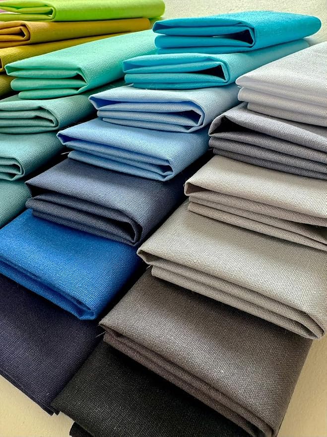 Solid Color Cotton Fabric Bundle – 50 Pre-Cut Squares, 100% Cotton, 120 GSM - Image 4