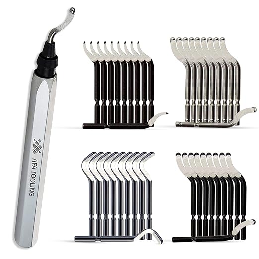 AFA Tooling - Deburring Tool with 41 High Speed Steel Blades - Works on Metal, Resin, PVC Pipes, Copper, Plastic and 3D Printed Edges - Plumbing & 3D Printing Burr Removal Reamer Tool