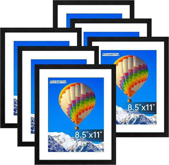FIXSMITH 8.5x11 Picture Frame Bulk-6 Pack, Photo Frame by FIXSMITH