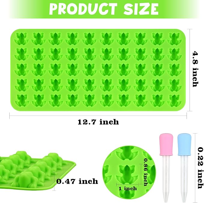 Sakolla Mini Frog Candy Molds, 100 Cavities Silicone Molds - Image 3