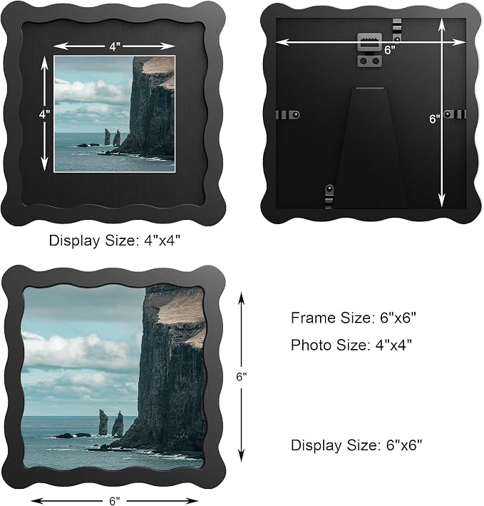 6x6 Wavy Picture Frame With Mat - Image 3