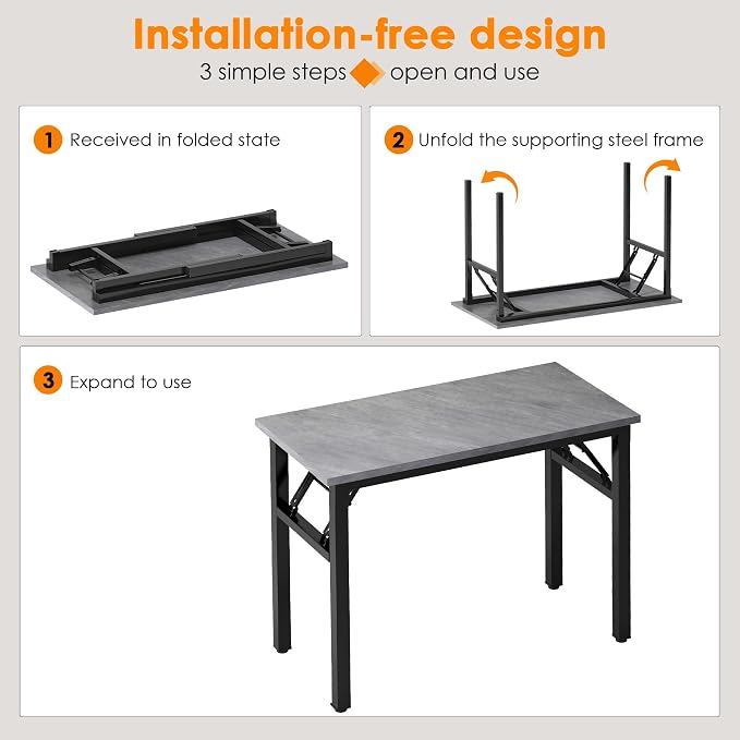 Need Small Folding Computer Desk, 31.5 Inch Writing Table, Sturdy Foldable Desk - Image 5