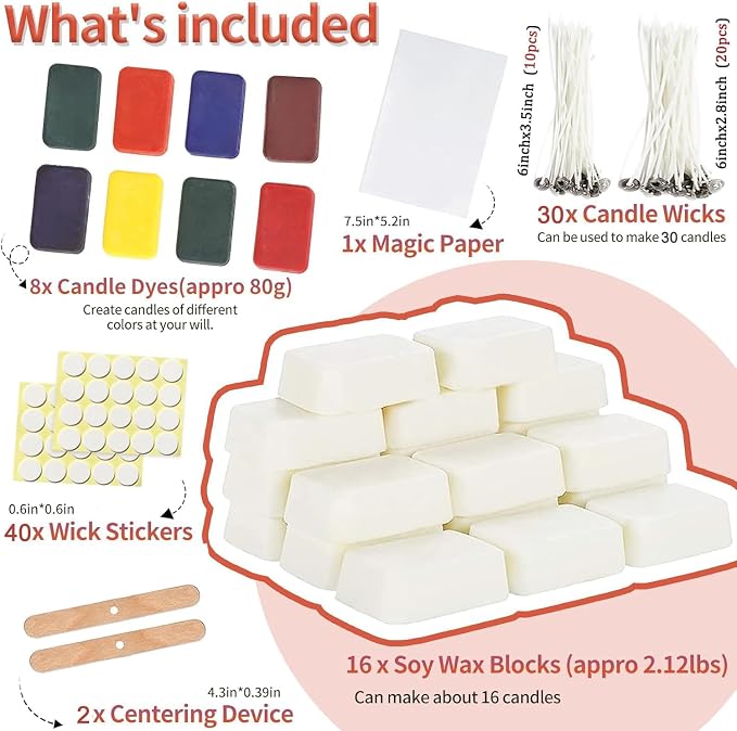 Candle Making Kit, Candle Making Supplies Include 2.12lb Soy Wax - Image 2