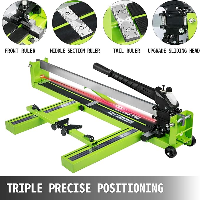 VEVOR Tile Cutter 40 Inch, Manual Tile Cutter All-Steel Frame,Tile Cutting Machine w/Laser Guide and Bonus Spare Cutter,Tile Cutter Hand Tool for Precision Cutting Porcelain Ceramic Floor Tiles