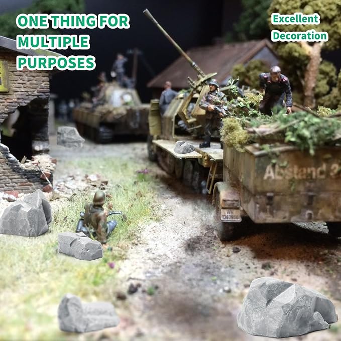 Warmtree 10 Pcs Diorama Rocks Fake Rock Miniature Stone Rock Statue - Image 6