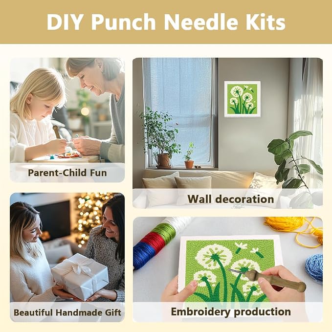 DOODLREAM Dandelion Flower DIY Punch Needle Embroidery Kit - Image 4