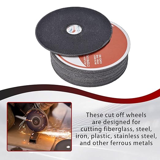Cut Off Wheels 100 Pack 4-1/2 x 1/25 x 7/8 Inch Metal and Stainless Steel Cutting Discs for Angle Grinders