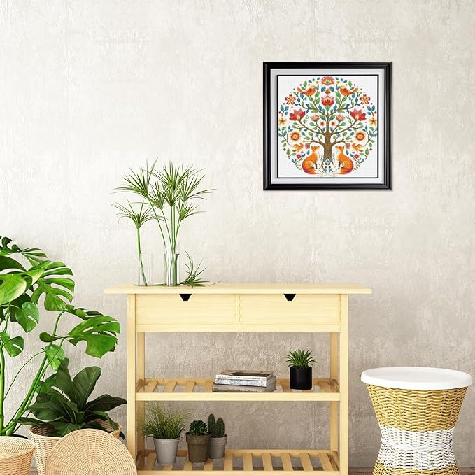 FREEBLOSS 11CT Cross Stitch Kits Tree of Animals Pattern Stamped Cross Stitch - Image 7