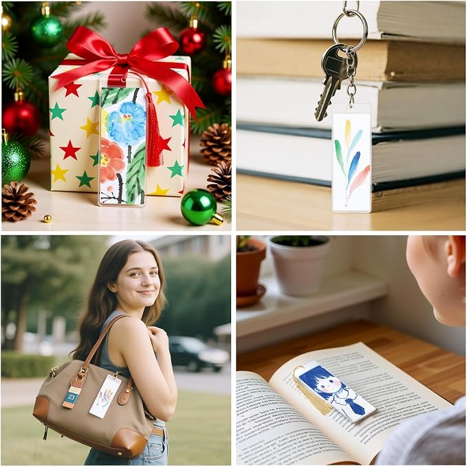 80 Pack Paper Bookmarks with Sleeves & Tassels, Blank White Cardstock Bookmarks - Image 5