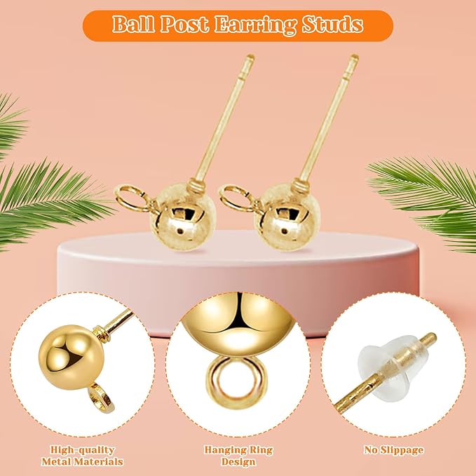 320Pcs Ball Post Earring Studs Set - Image 4