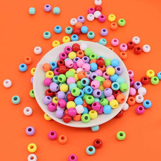 190pcs 14mm Plastics Acrylic Beads Mix Rainbow Color DIY Colorful Mix 10 Color - Image 4
