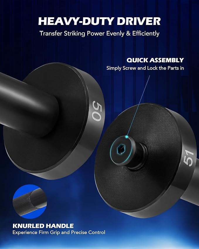 Orion Motor Tech 52-in-1 Custom Bushing Driver Tool Set and Transmission Wheel Axle Bearing Race Seal Installer Remover, Bush Removal Puller Bearing Press Tool Kit