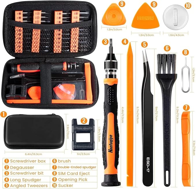 58 in 1 Small Precision Screwdriver Set, Mini Repair Tool Kit for Laptop,Macbook, PS4 PS5,Phone,Computer,Xbox,PC, Doorbell, Drone,Switch,Watch, Camera,Game Console, Eyeglasses,Electronic