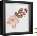 8x8 Shadow Box Frame with Linen Background & Metal Push Pins, Plexiglass Front by Unknown