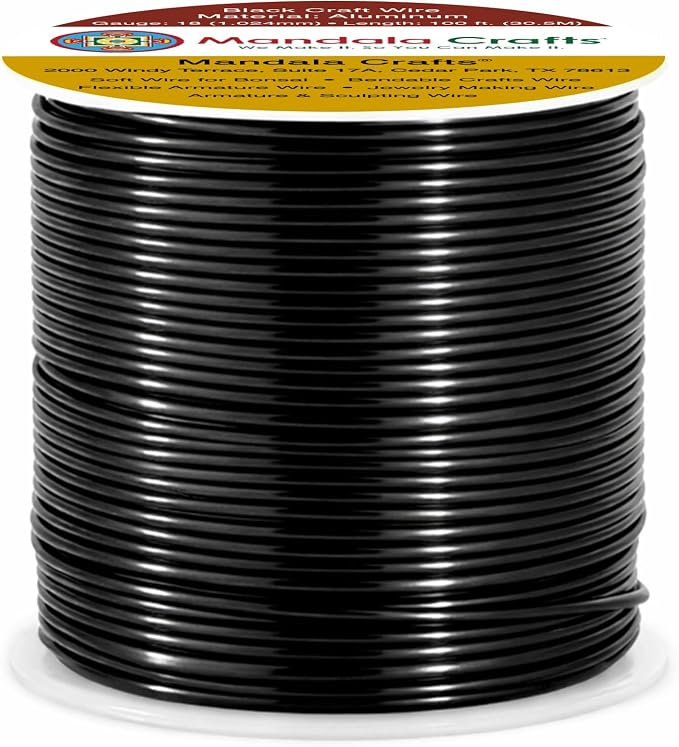 Mandala Crafts 18 Gauge Black Anodized Aluminum Craft Wire, 100 FT | Colored - Image 2