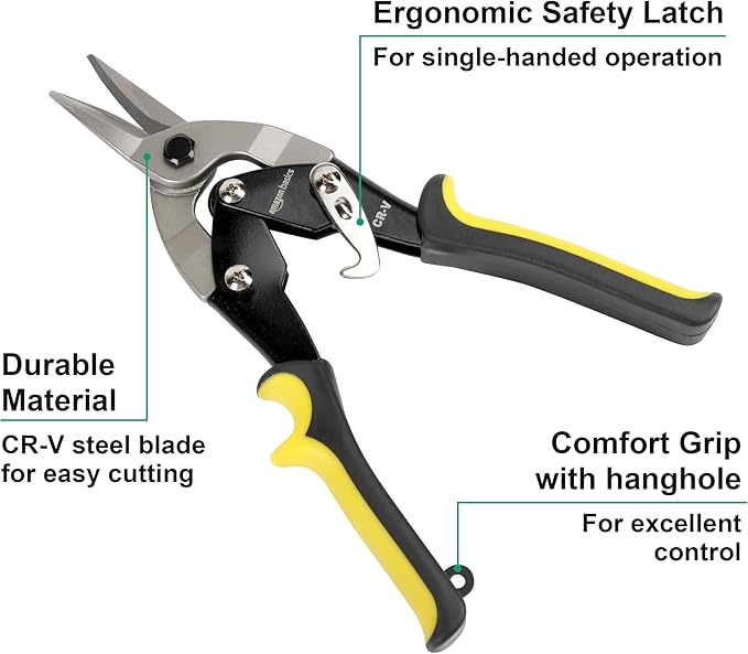 Amazon Basics 3-Piece Aviation Snip Set - Left, Right and Straight Cut
