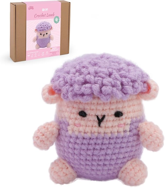 HOUSE CREATIVITY Crochet Kit for Beginners, Make a Fluffy Sheep, Amigurumi by HouseCreativity