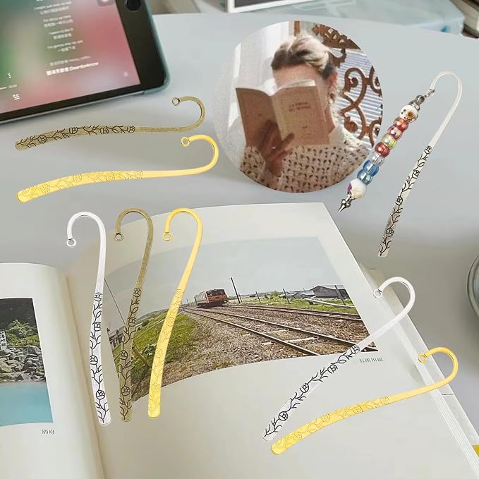 12 Pcs Beadable Bookmarks DIY Metal Blank Bar Bookmark - Image 5