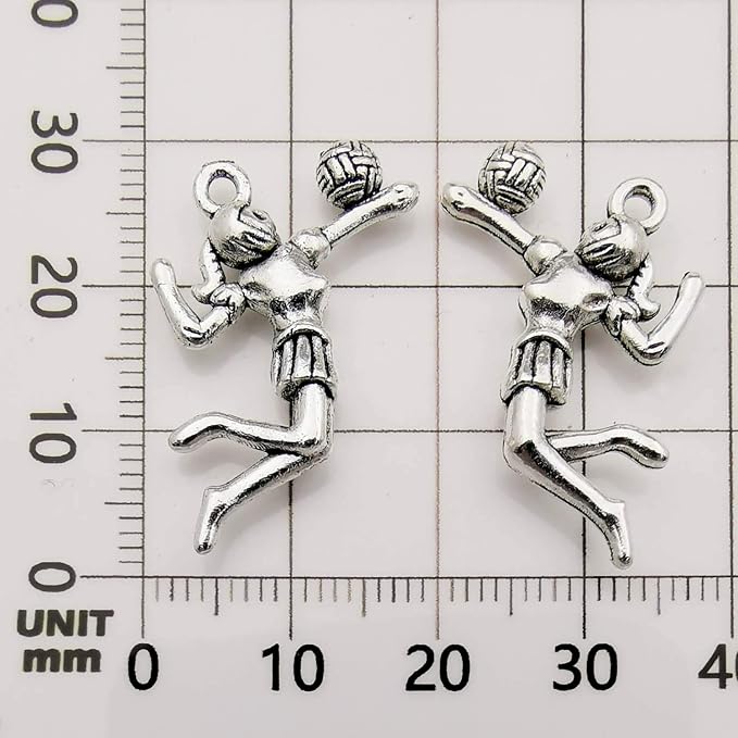 Youdiyla 45 Volleyball Charms Collection, Bulk I Love Sport Volleyball Girl - Image 4