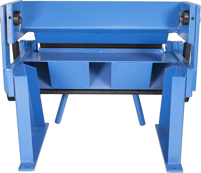 Erie Tools 12" Pan and Box Brake with Adjustable Removable Fingers 20-Gauge Steel/16-Gauge Aluminum Capacity 0–135° Bend Angle Bench Top Sheet Metal Brake for Bending Forming and Fabrication