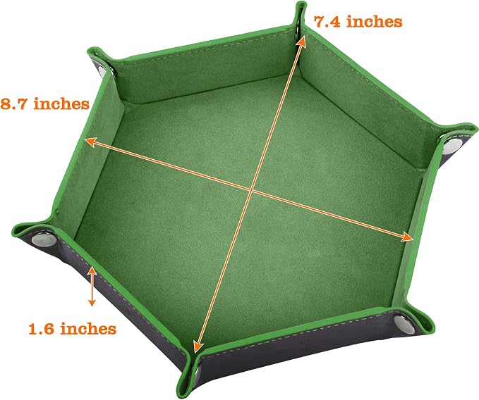 SIQUK 2 Pieces Dice Tray PU Leather Dice Trays Portable Folding Hexagon Dice - Image 2