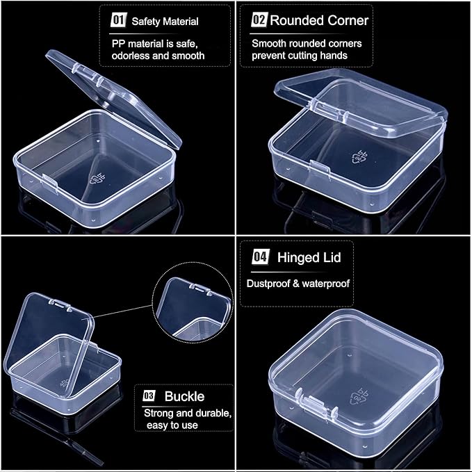 46Pcs Bead Organizer Set, Premium Small and Medium Clear Plastic Storage Boxes - Image 5
