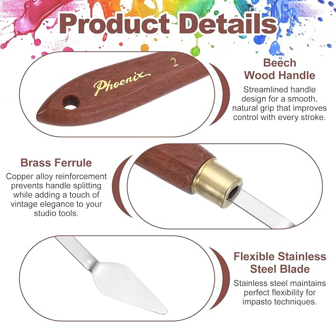 MECCANIXITY Pack of 1 Palette Knife No.2, 6.7" Long Palette Knives - Image 3