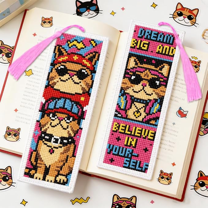 ACRNIGHEET 6PCS Cross Stitch Bookmark Kit - Image 6