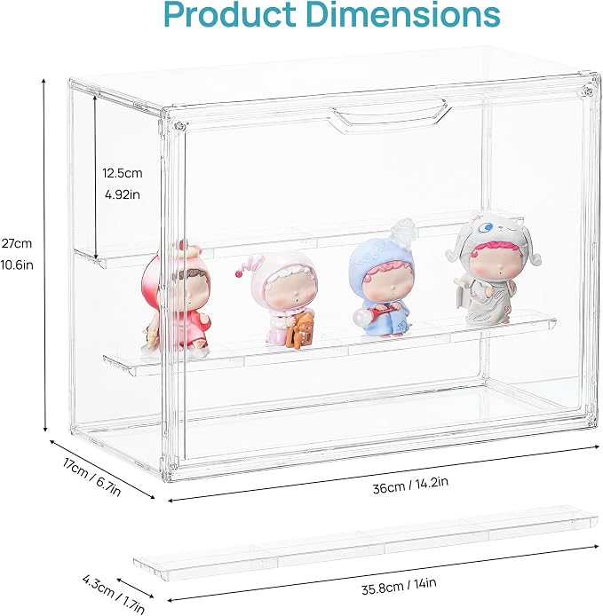 Vtopmart 4 Pack Acrylic Display Case, Stackable Figure Display Case - Image 2