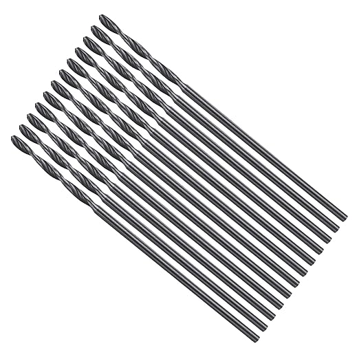 Drill Bit, 0.3mm Cutting Diameter, 4241 HSS Nitriding Black 118° Cutting Angle Versatile Jobber Bits - (Applications: for Drilling Plastic Wood Soft Metal), 12-Pieces