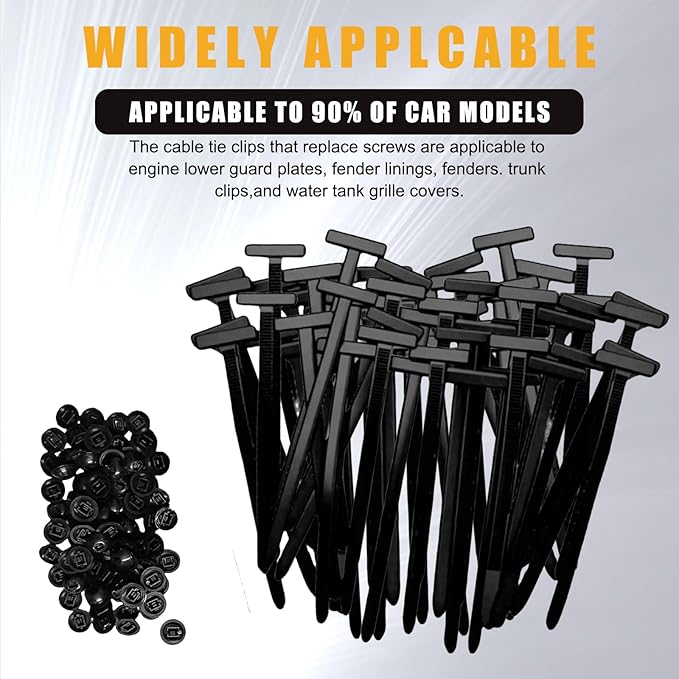 Nylon Universal Cable Tie Buckle - Heavy Duty Zip Ties Self-Locking for Car, UV Resistant Plastic Cable Ties with Pin Plastic Cable Ties Tool Fasteners Car Body (random,200)