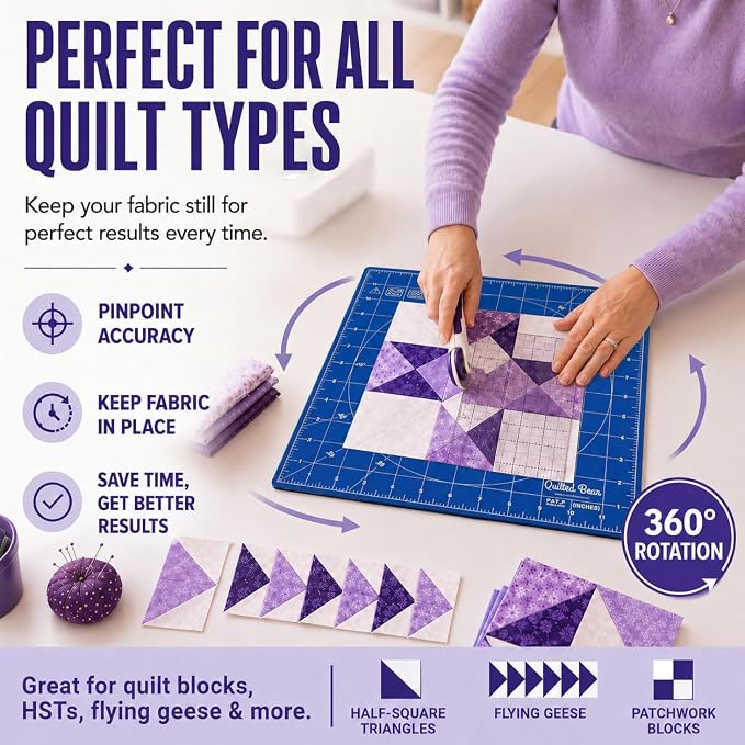 The Quilted Bear Rotating Cutting Mat 12" x 12" - Image 7