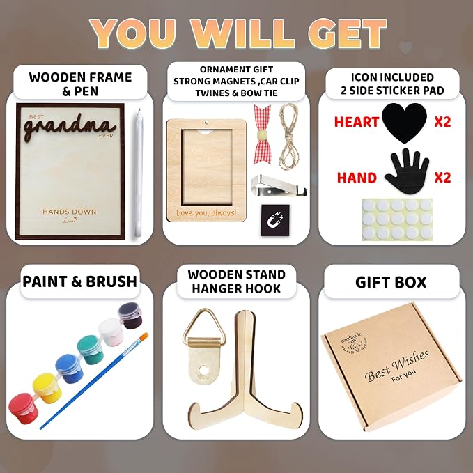 10" Hands Down Best Grandma Ever DIY Handprint Gifts - Image 5