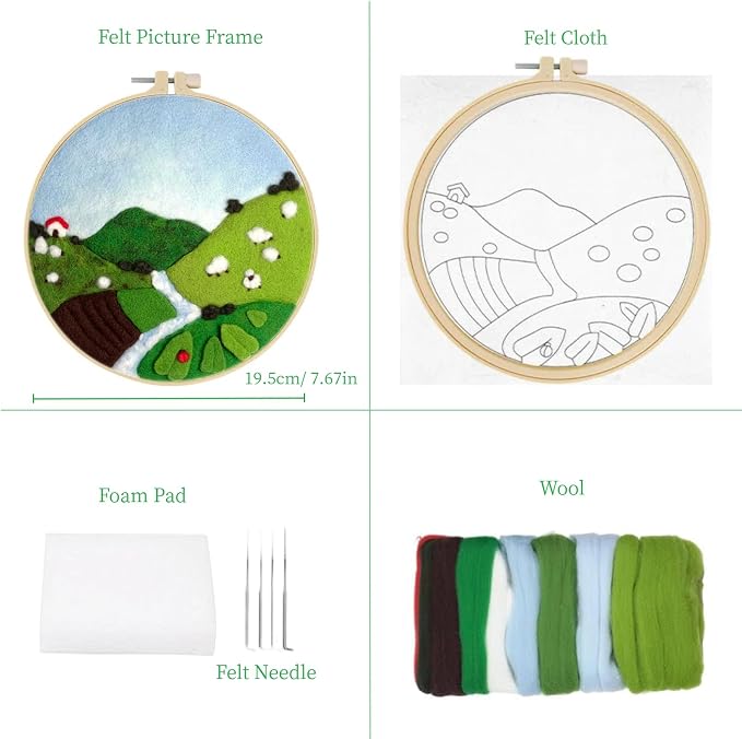 Wonafa DIY Wool Needle Felt Starter Kit, Beginner Needle Felt Kit - Image 2