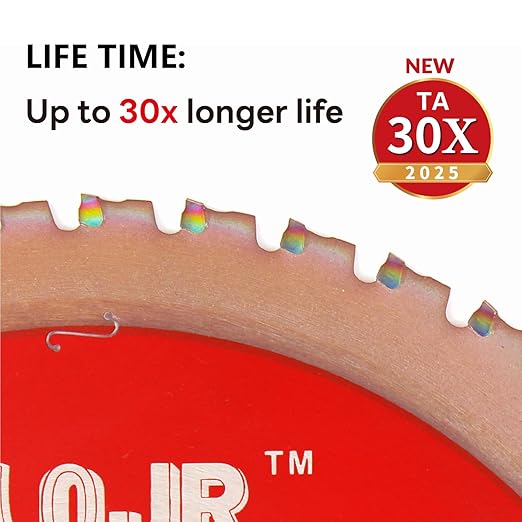 Metal Cutting Circular Saw Blade, Steel and Stainless Steel Cutting, The Cutting Head uses a Special Anti-Heat Sticking Coating with high Finish and Long Life,FMB 10 inch 48-Tooth 1" -TA
