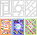 3 PCS Rectangular Die Cuts for Card Making, AFUNTA Frame Scrapbook Metal by AFUNTA