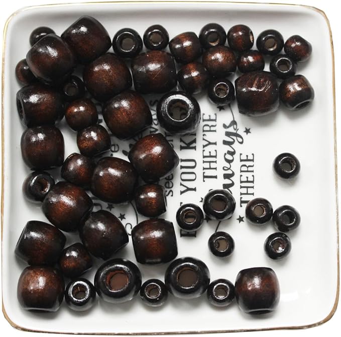 300Pcs Large Wooden Spacer Beads, BetterJonny Natural Wooden Beads Macrame - Image 7