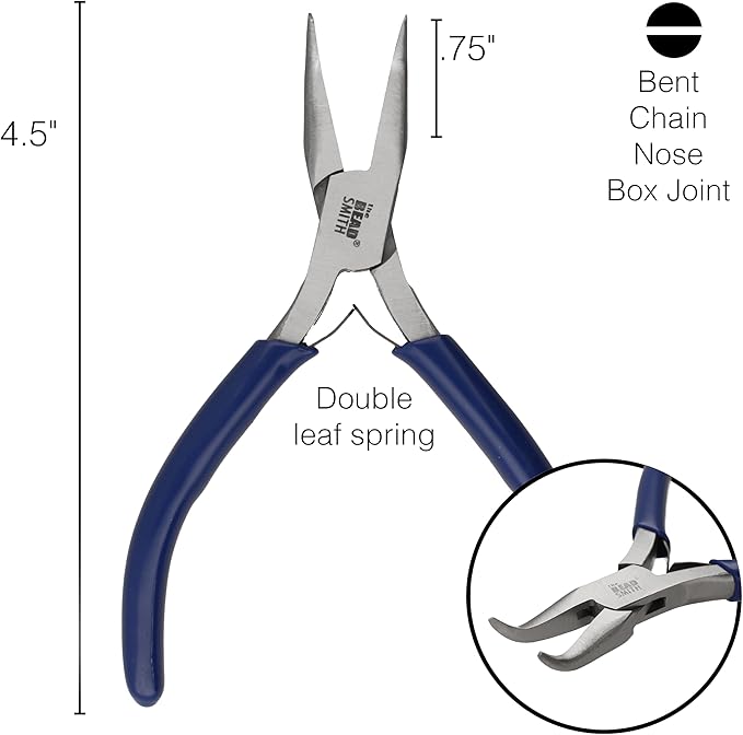 The Beadsmith Bent Chain-Nose Pliers for Crafting and Repair, Jewelry Making Supplies