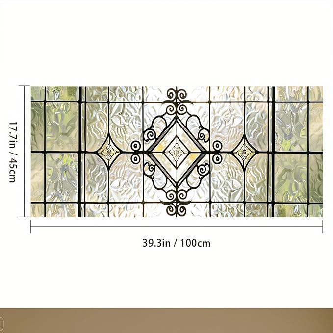 IVN Window Film Geometric Stained Glass Decorative Window Privacy Film | Window - Image 3