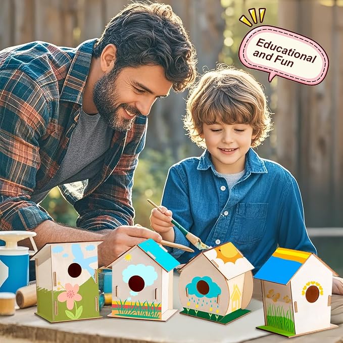24 Sets DIY Wood Birdhouse Bulk - Image 4