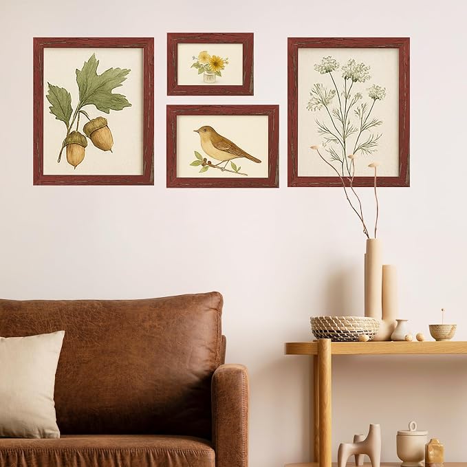 puthiac 5x7 Rustic Farmhouse Picture Frame, Barn Red, 1 Pack | Distressed MDF - Image 8