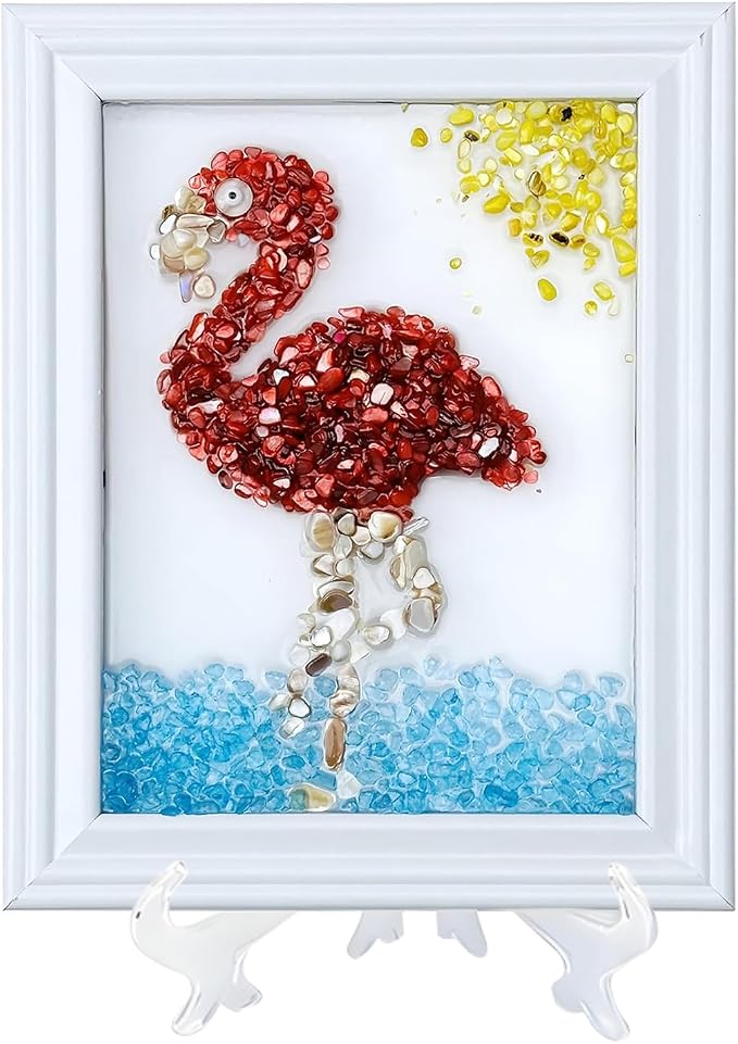 CIYOJA Sea Glass Stained Glass Kit – Flame Bird Resin Art Mosaic Kit by CIYOJA