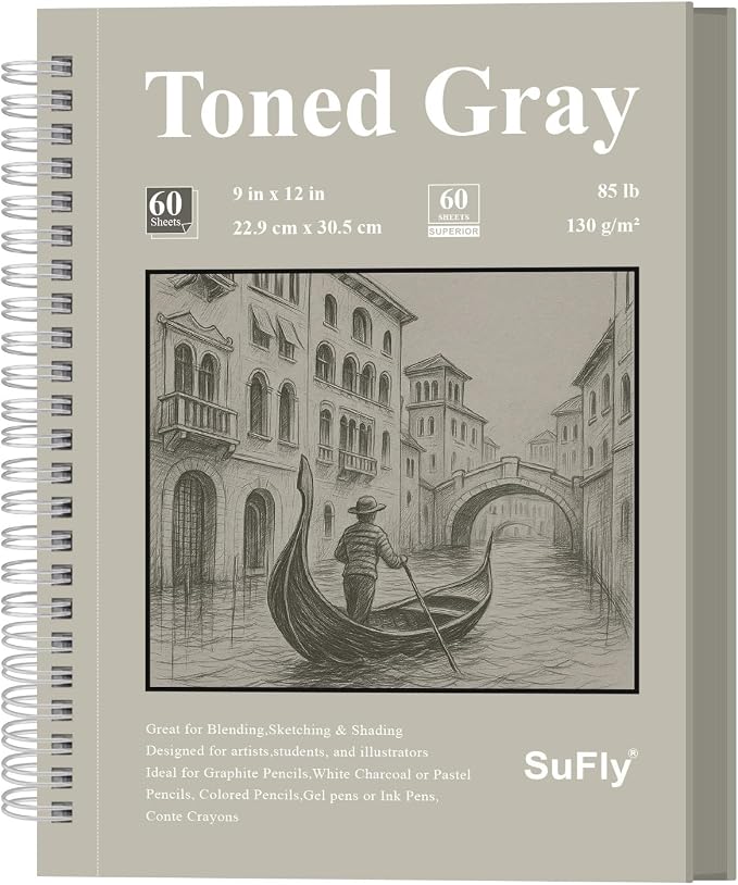SuFly Gray Sketchbook 9" x 12" by SuFlyDirect