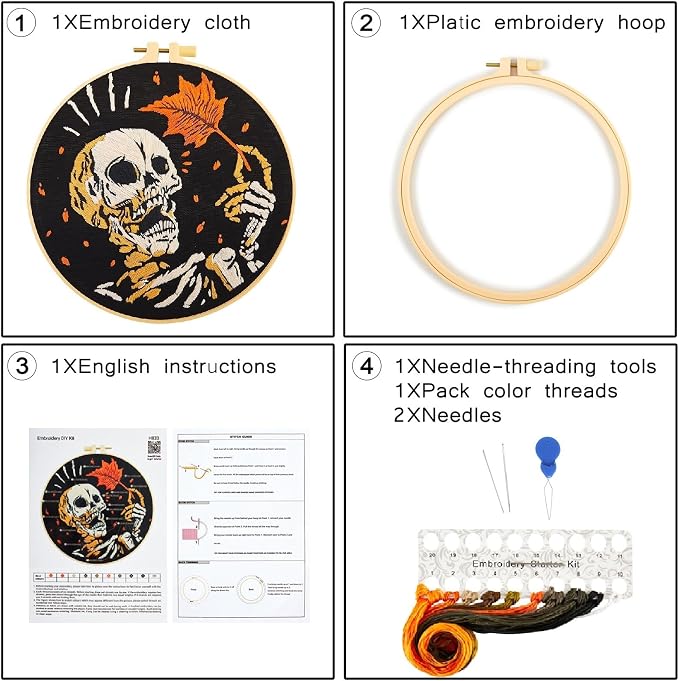 Crafmanoe Halloween Gothic Embroidery Starter Kit - Image 2