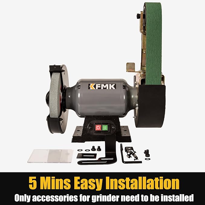 𝟑𝐢𝐧𝟏 2"x36" Belt Sander 7" Disc Sander and 8" Grinder Combo, 3.1 Amp Bench Belt Sander for Metal Working, 2 inch Belt Grinder for Knife Making and Sharpening, KF8236