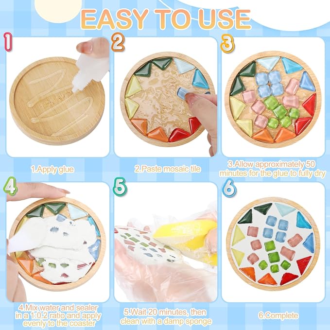 SAYAYA 4 Sets DIY Glass Mosaic Tiles - Image 4